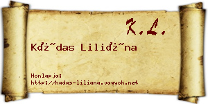 Kádas Liliána névjegykártya